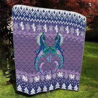 Carmarthenshire Wales Christmas Quilt Heraldic Sea-Horse Celtic Design - Wonder Print Shop