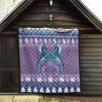 Carmarthenshire Wales Christmas Quilt Heraldic Sea-Horse Celtic Design - Wonder Print Shop