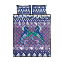 Carmarthenshire Wales Christmas Quilt Bed Set Heraldic Sea-Horse Celtic Design - Wonder Print Shop