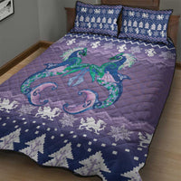 Carmarthenshire Wales Christmas Quilt Bed Set Heraldic Sea-Horse Celtic Design - Wonder Print Shop