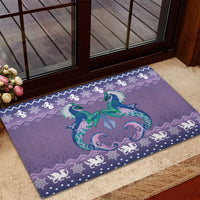 Carmarthenshire Wales Christmas Rubber Doormat Heraldic Sea-Horse Celtic Design - Wonder Print Shop