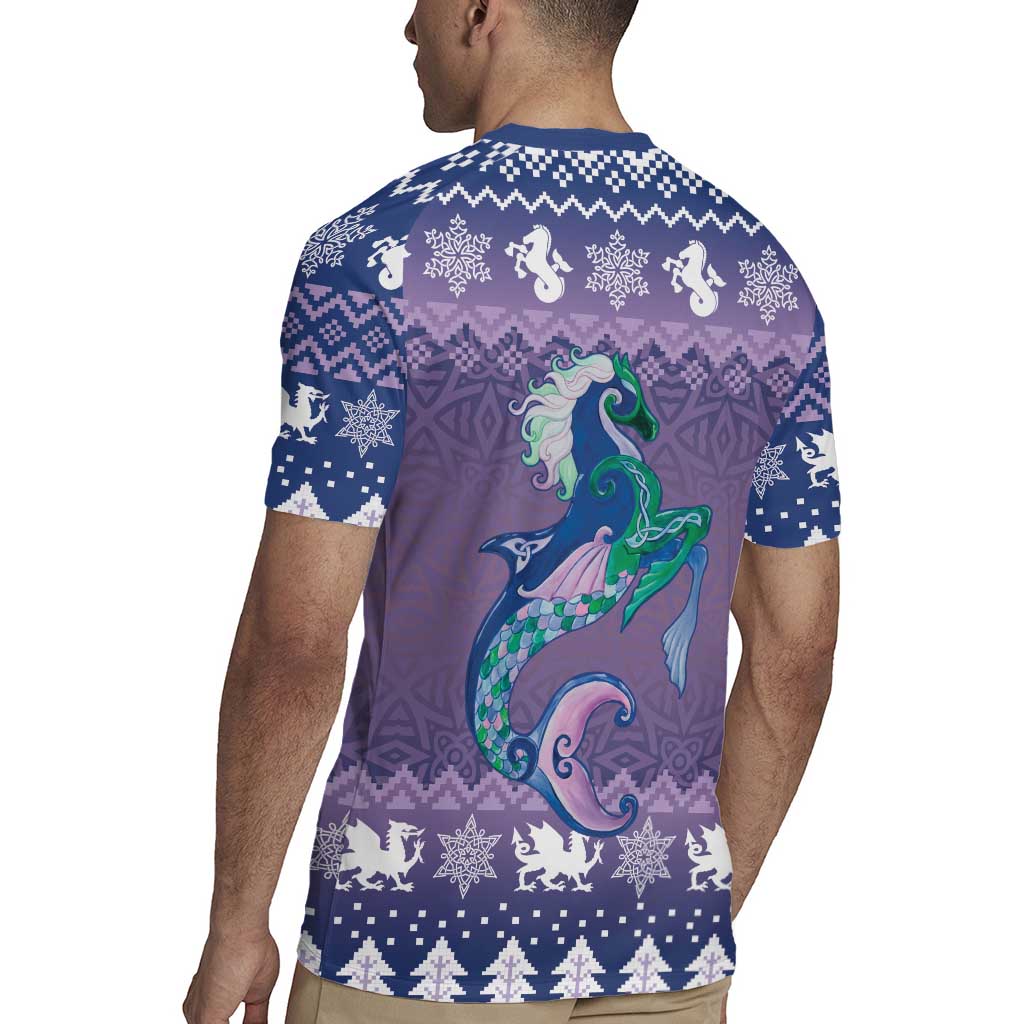 Carmarthenshire Wales Christmas Rugby Jersey Heraldic Sea-Horse Celtic Design - Wonder Print Shop