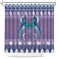 Carmarthenshire Wales Christmas Shower Curtain Heraldic Sea-Horse Celtic Design - Wonder Print Shop