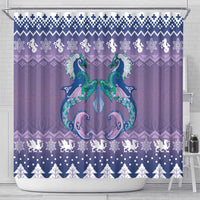 Carmarthenshire Wales Christmas Shower Curtain Heraldic Sea-Horse Celtic Design - Wonder Print Shop
