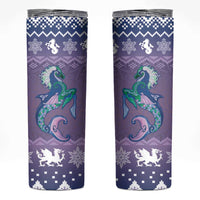 Carmarthenshire Wales Christmas Skinny Tumbler Heraldic Sea-Horse Celtic Design - Wonder Print Shop