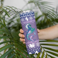 Carmarthenshire Wales Christmas Skinny Tumbler Heraldic Sea-Horse Celtic Design - Wonder Print Shop