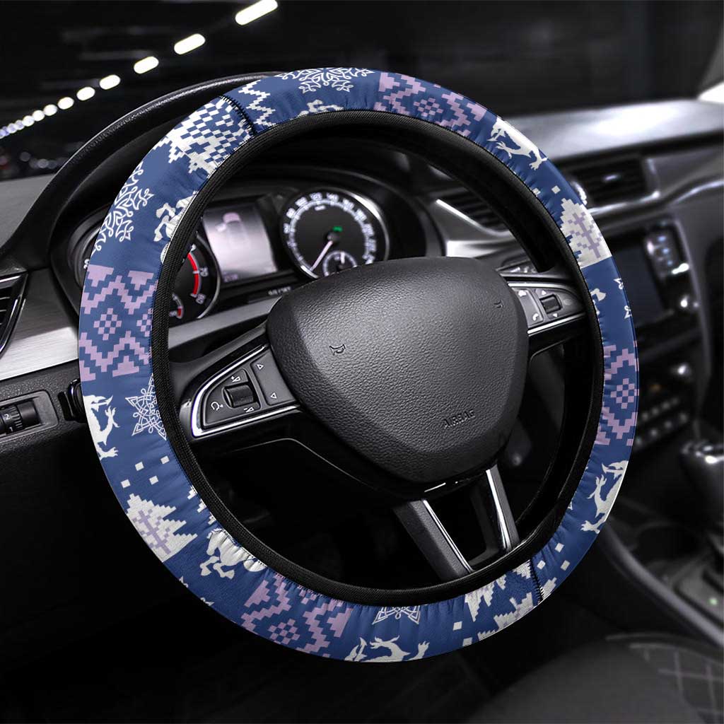 Carmarthenshire Wales Christmas Steering Wheel Cover Heraldic Sea-Horse Celtic Design - Wonder Print Shop
