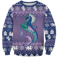 Carmarthenshire Wales Christmas Sweatshirt Heraldic Sea-Horse Celtic Design - Wonder Print Shop