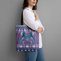 Carmarthenshire Wales Christmas Tote Bag Heraldic Sea-Horse Celtic Design - Wonder Print Shop