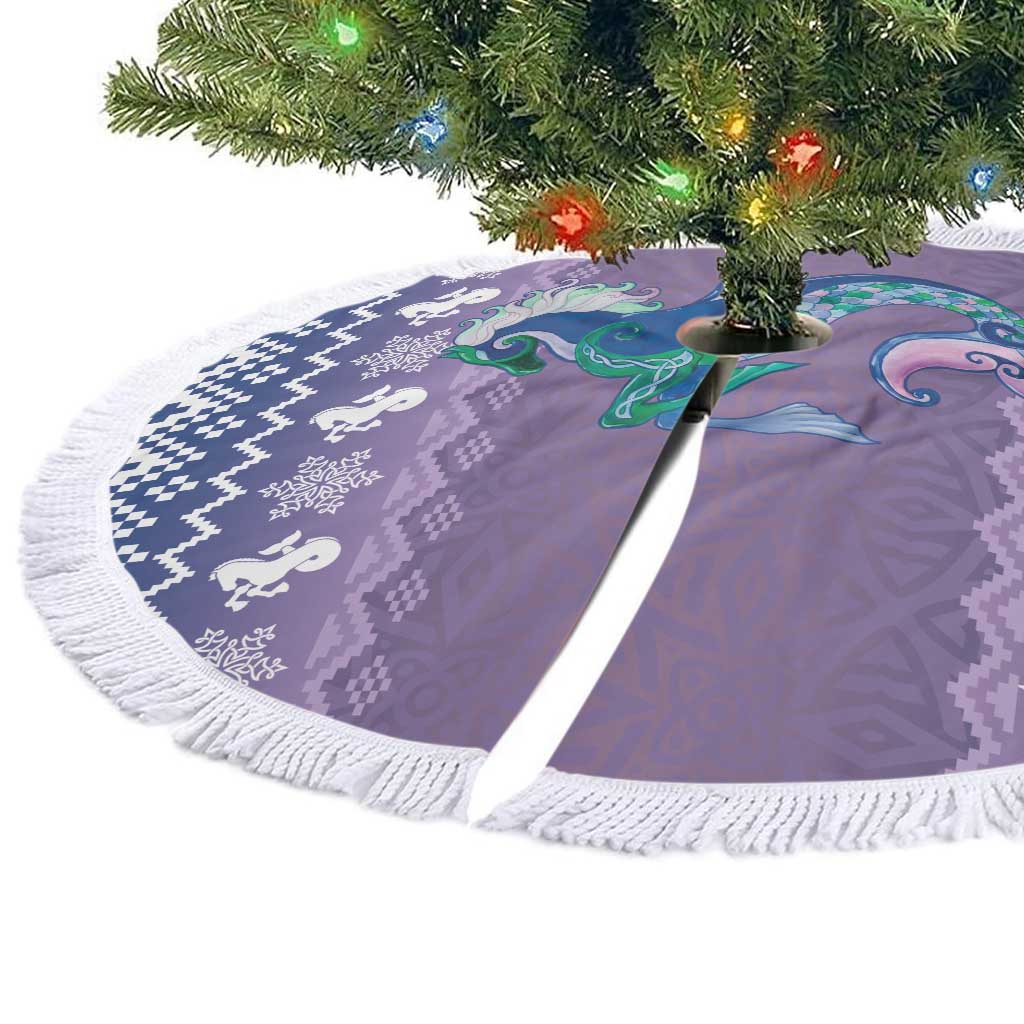 Carmarthenshire Wales Christmas Tree Skirt Heraldic Sea-Horse Celtic Design - Wonder Print Shop