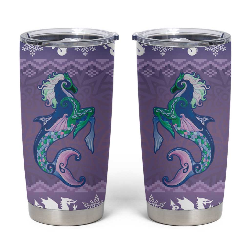 Carmarthenshire Wales Christmas Tumbler Cup Heraldic Sea-Horse Celtic Design - Wonder Print Shop
