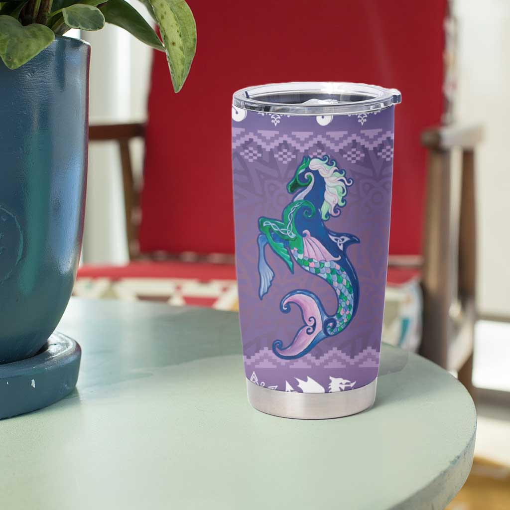 Carmarthenshire Wales Christmas Tumbler Cup Heraldic Sea-Horse Celtic Design - Wonder Print Shop