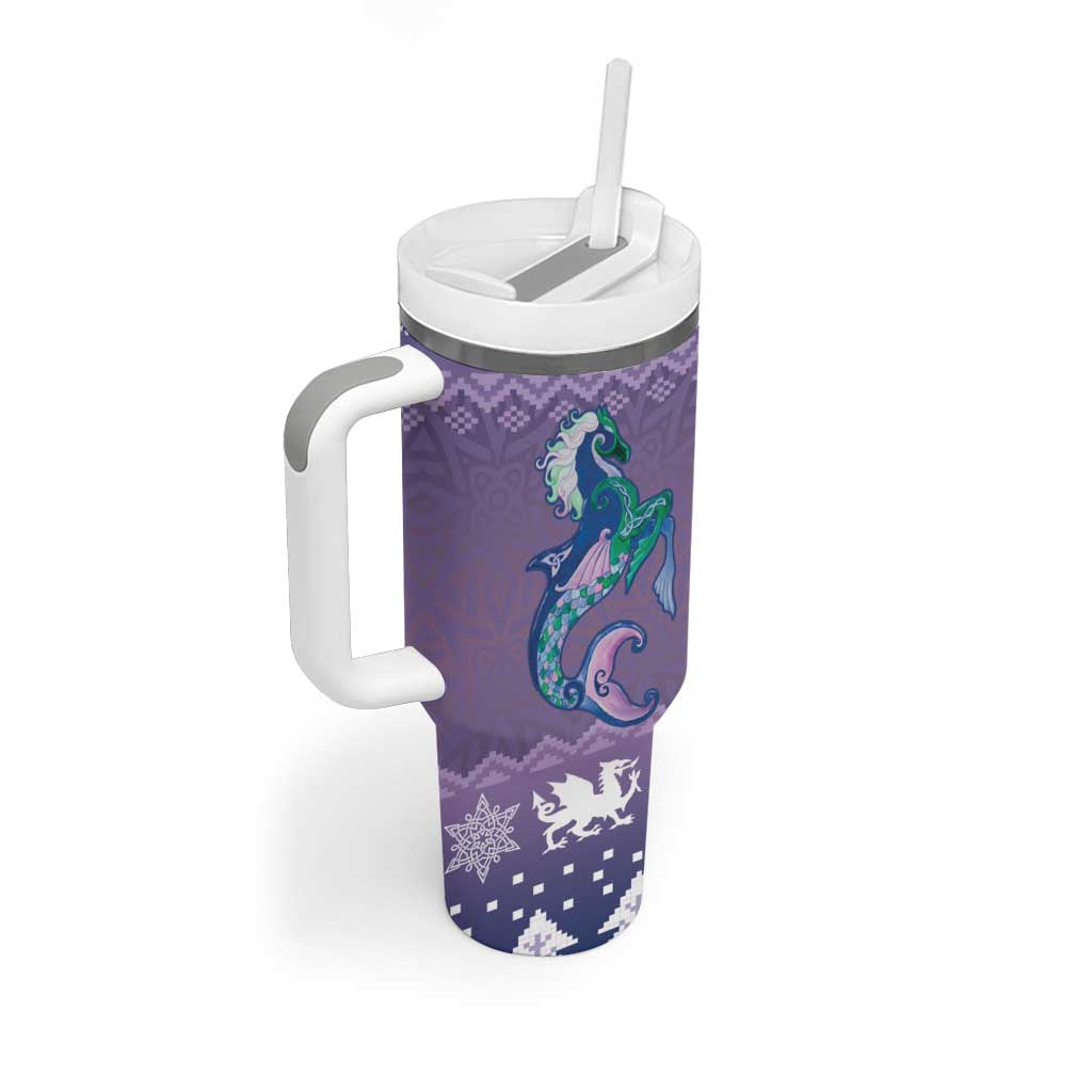 Carmarthenshire Wales Christmas Tumbler With Handle Heraldic Sea-Horse Celtic Design - Wonder Print Shop
