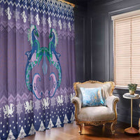 Carmarthenshire Wales Christmas Window Curtain Heraldic Sea-Horse Celtic Design - Wonder Print Shop