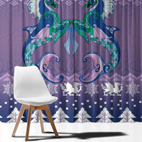Carmarthenshire Wales Christmas Window Curtain Heraldic Sea-Horse Celtic Design - Wonder Print Shop