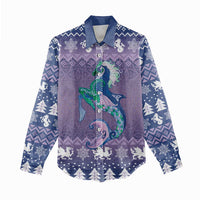 Carmarthenshire Wales Christmas Women Casual Shirt Heraldic Sea-Horse Celtic Design - Wonder Print Shop