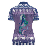 Carmarthenshire Wales Christmas Women Polo Shirt Heraldic Sea-Horse Celtic Design - Wonder Print Shop
