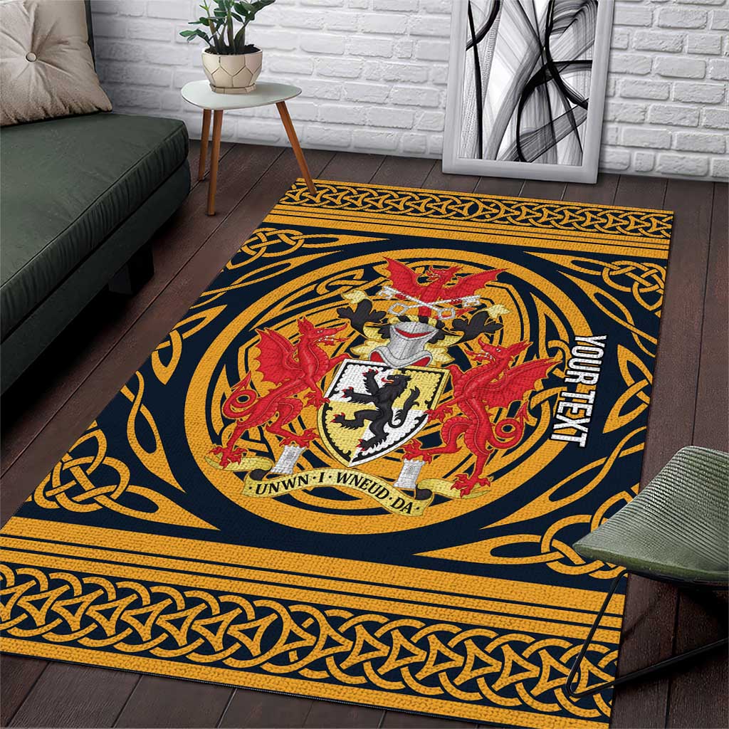 Personalized Denbighshire Wales Area Rug Coat Of Arms Celtic Style - Wonder Print Shop
