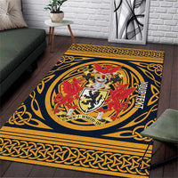 Personalized Denbighshire Wales Area Rug Coat Of Arms Celtic Style - Wonder Print Shop
