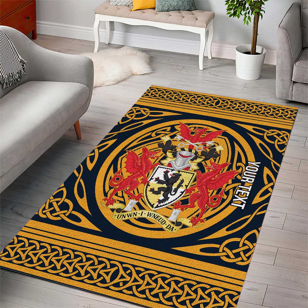 Personalized Denbighshire Wales Area Rug Coat Of Arms Celtic Style - Wonder Print Shop