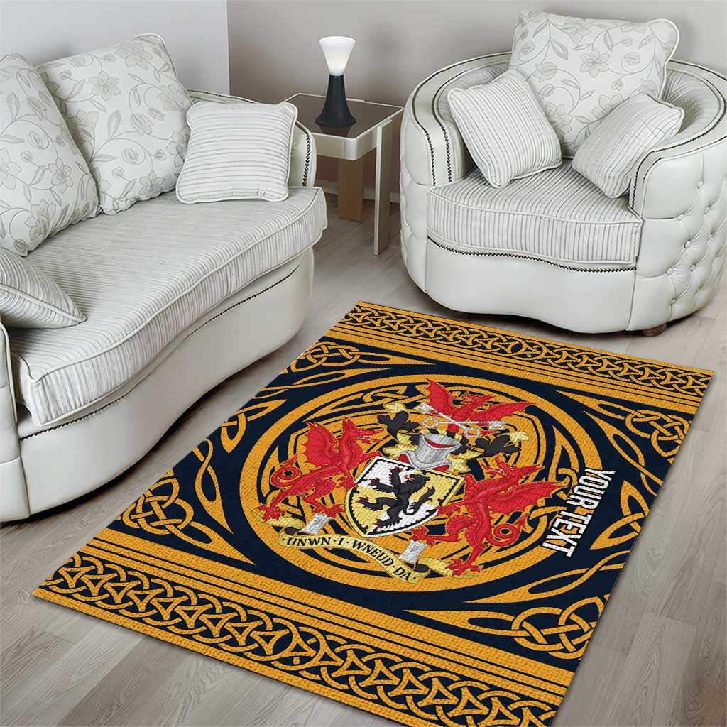 Personalized Denbighshire Wales Area Rug Coat Of Arms Celtic Style - Wonder Print Shop