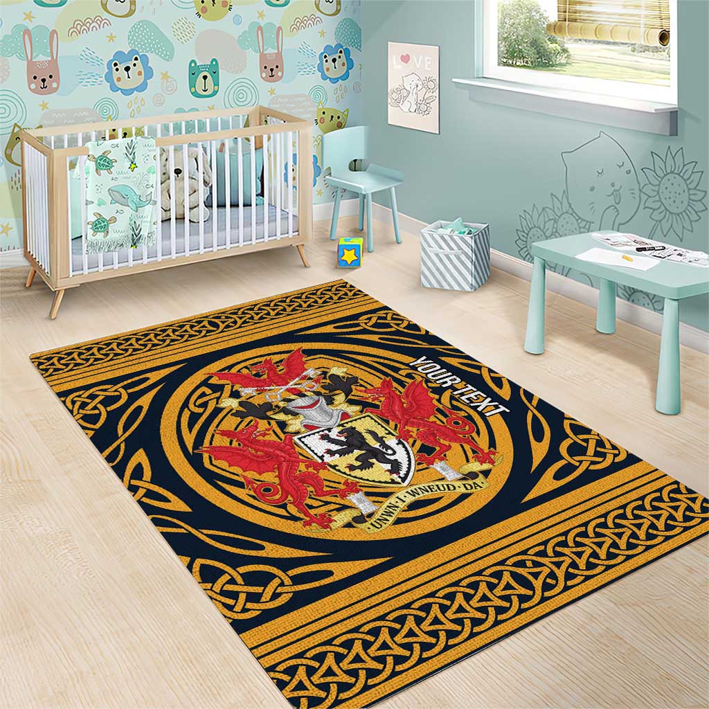 Personalized Denbighshire Wales Area Rug Coat Of Arms Celtic Style - Wonder Print Shop
