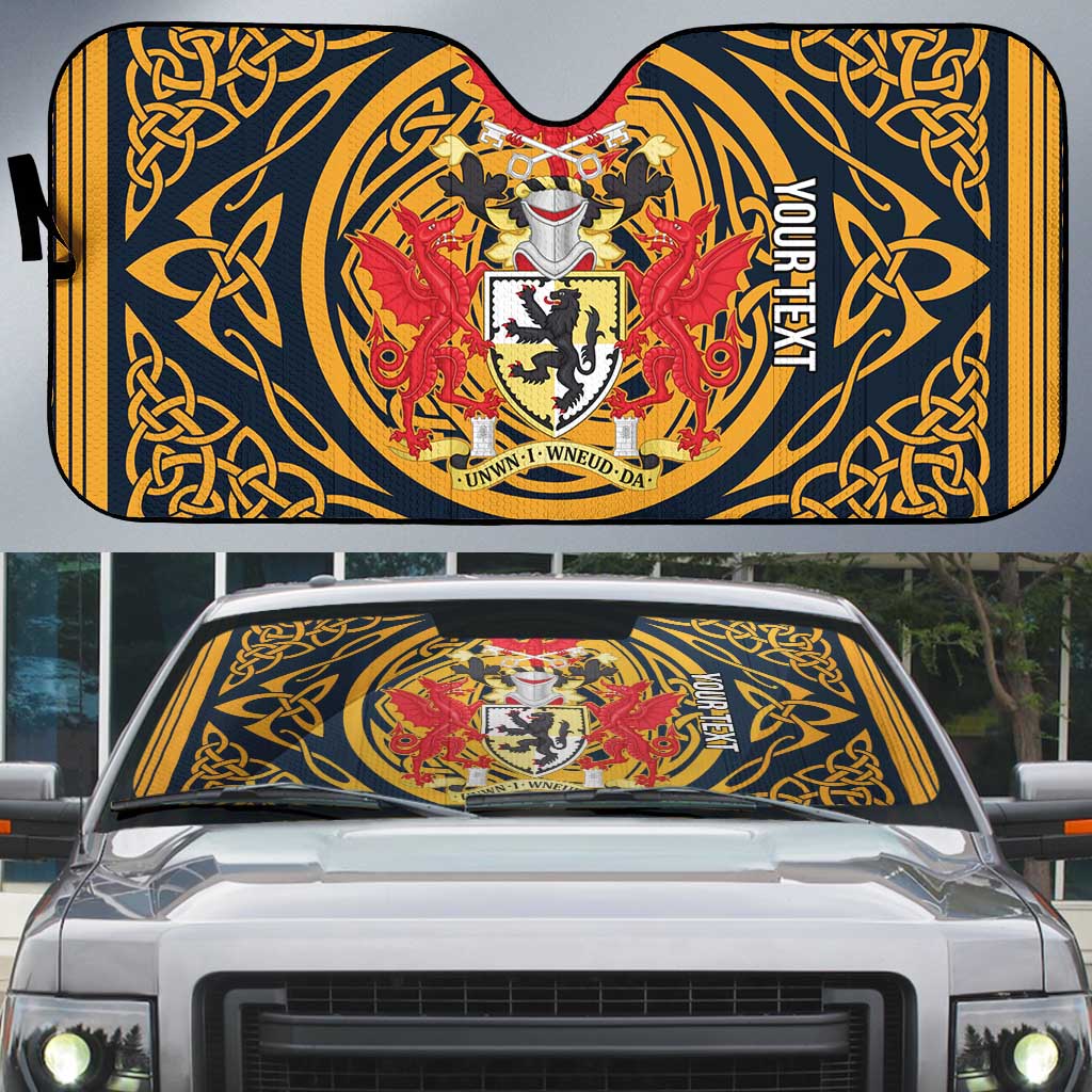 Personalized Denbighshire Wales Auto Sun Shade Coat Of Arms Celtic Style - Wonder Print Shop