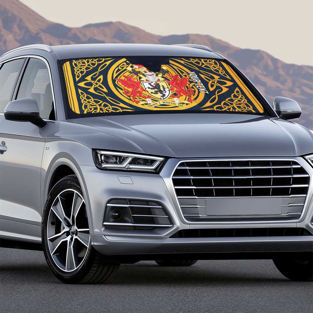Personalized Denbighshire Wales Auto Sun Shade Coat Of Arms Celtic Style - Wonder Print Shop