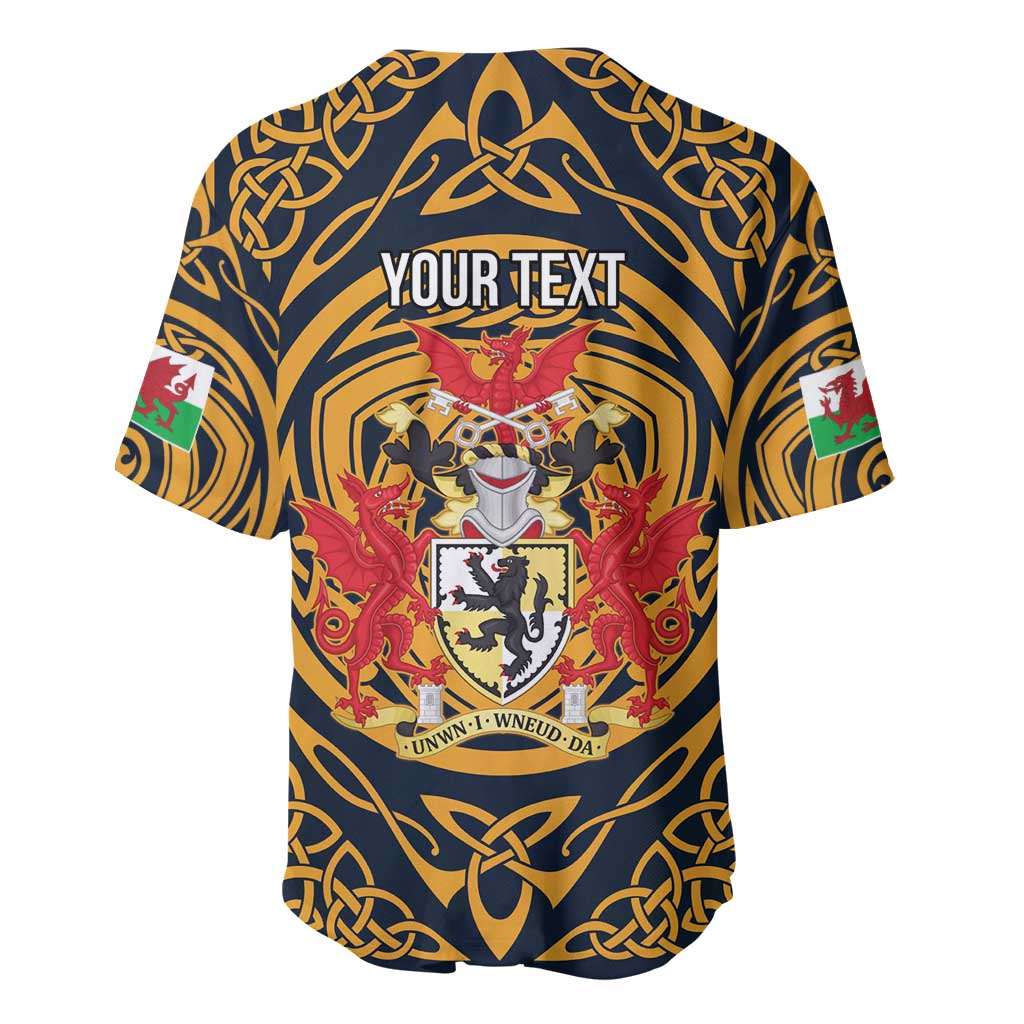 Personalized Denbighshire Wales Baseball Jersey Coat Of Arms Celtic Style - Wonder Print Shop