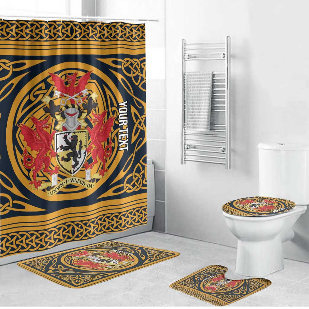 Personalized Denbighshire Wales Bathroom Set Coat Of Arms Celtic Style - Wonder Print Shop