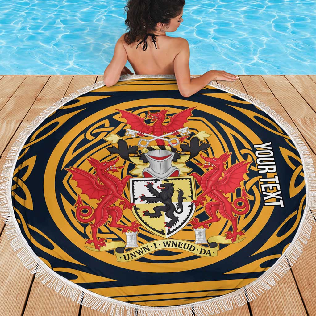 Personalized Denbighshire Wales Beach Blanket Coat Of Arms Celtic Style - Wonder Print Shop