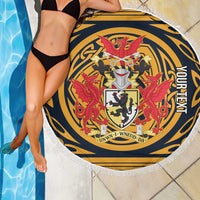 Personalized Denbighshire Wales Beach Blanket Coat Of Arms Celtic Style - Wonder Print Shop