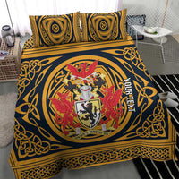 Personalized Denbighshire Wales Bedding Set Coat Of Arms Celtic Style - Wonder Print Shop
