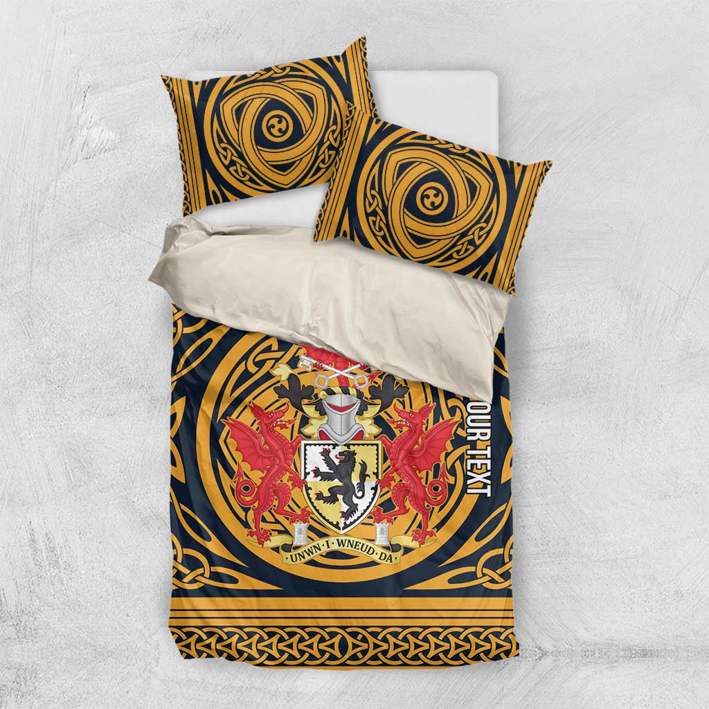 Personalized Denbighshire Wales Bedding Set Coat Of Arms Celtic Style - Wonder Print Shop