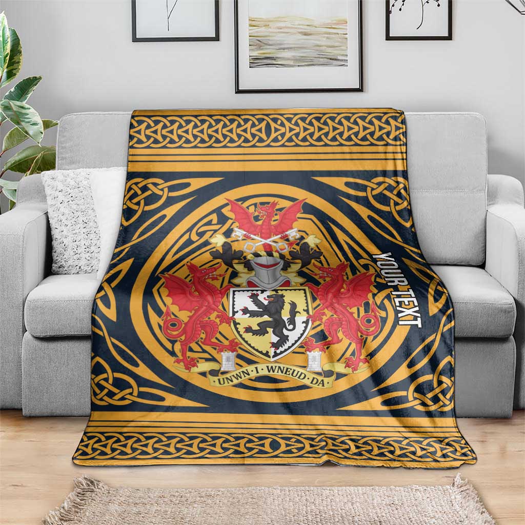 Personalized Denbighshire Wales Blanket Coat Of Arms Celtic Style - Wonder Print Shop