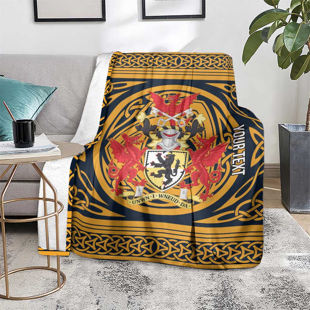 Personalized Denbighshire Wales Blanket Coat Of Arms Celtic Style - Wonder Print Shop