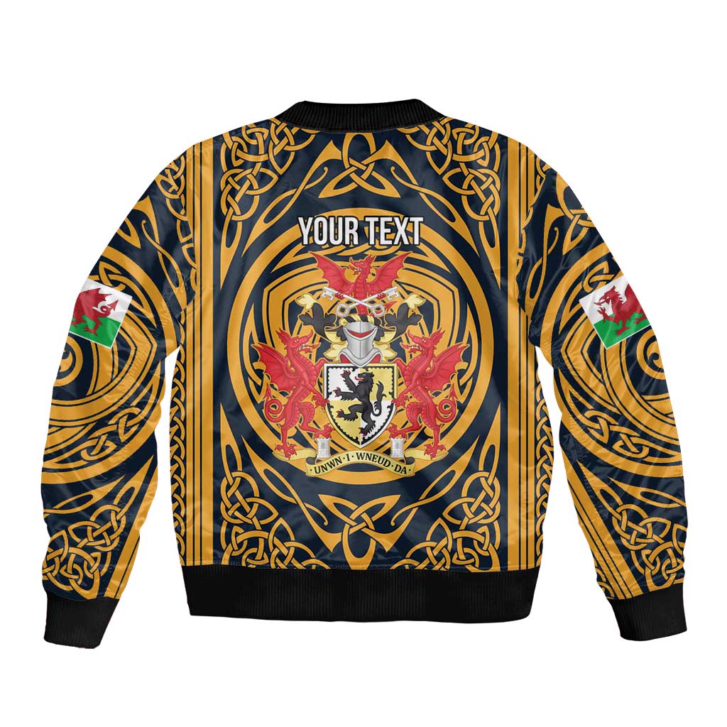 Personalized Denbighshire Wales Bomber Jacket Coat Of Arms Celtic Style - Wonder Print Shop