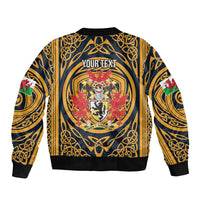 Personalized Denbighshire Wales Bomber Jacket Coat Of Arms Celtic Style - Wonder Print Shop