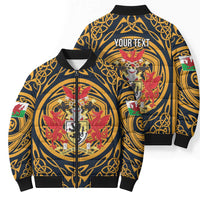 Personalized Denbighshire Wales Bomber Puffer Jacket Coat Of Arms Celtic Style - Wonder Print Shop