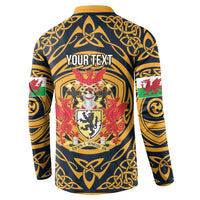 Personalized Denbighshire Wales Button Sweatshirt Coat Of Arms Celtic Style - Wonder Print Shop