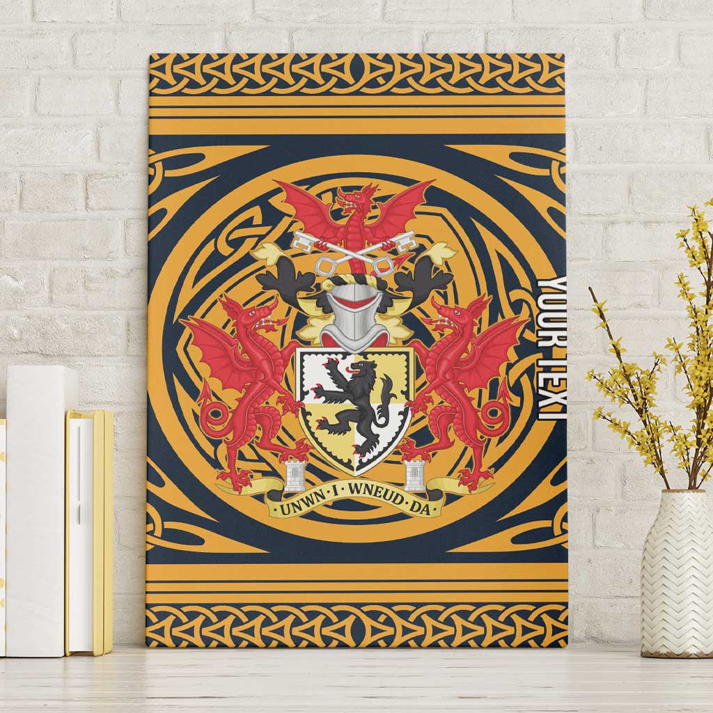 Personalized Denbighshire Wales Canvas Wall Art Coat Of Arms Celtic Style - Wonder Print Shop