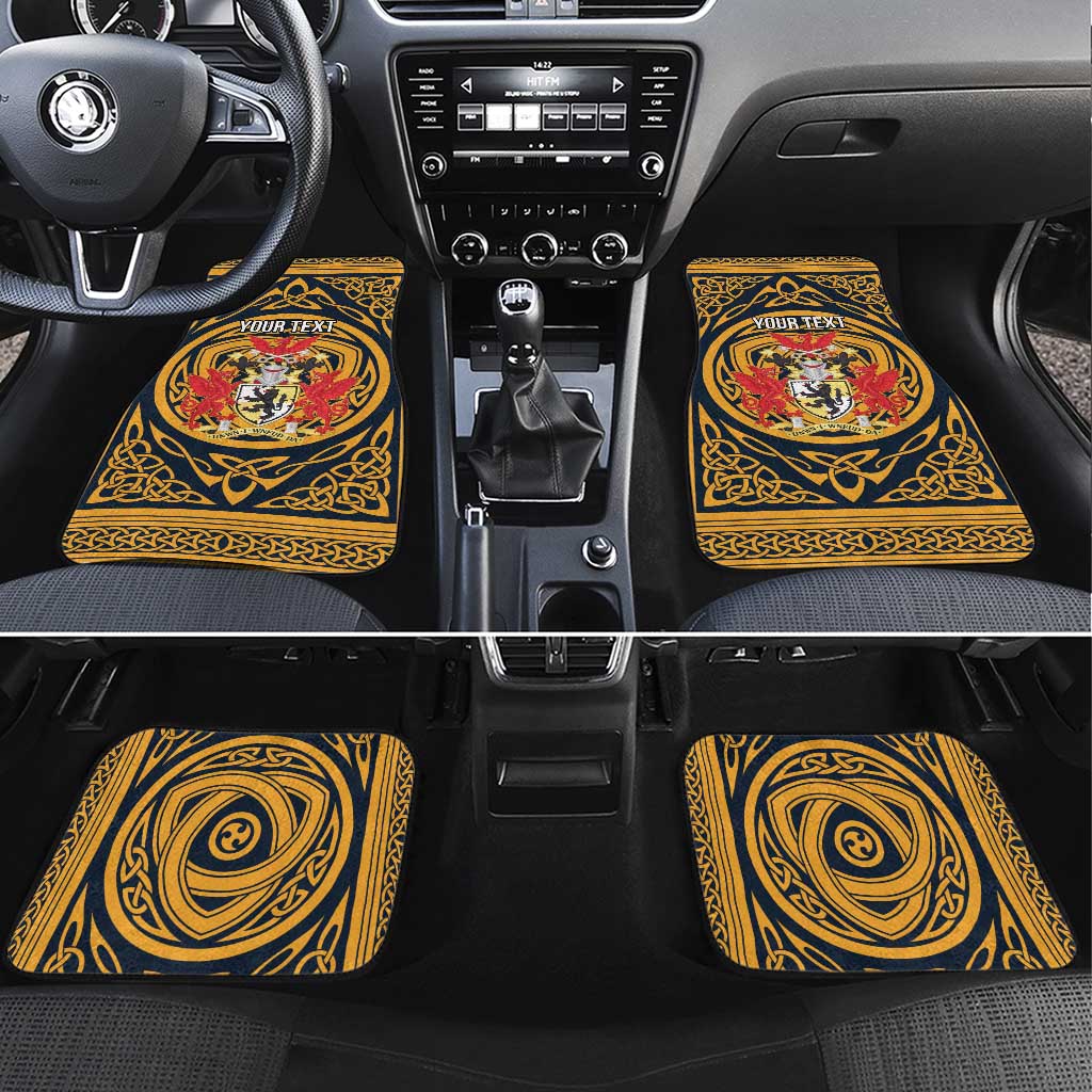 Personalized Denbighshire Wales Car Mats Coat Of Arms Celtic Style - Wonder Print Shop