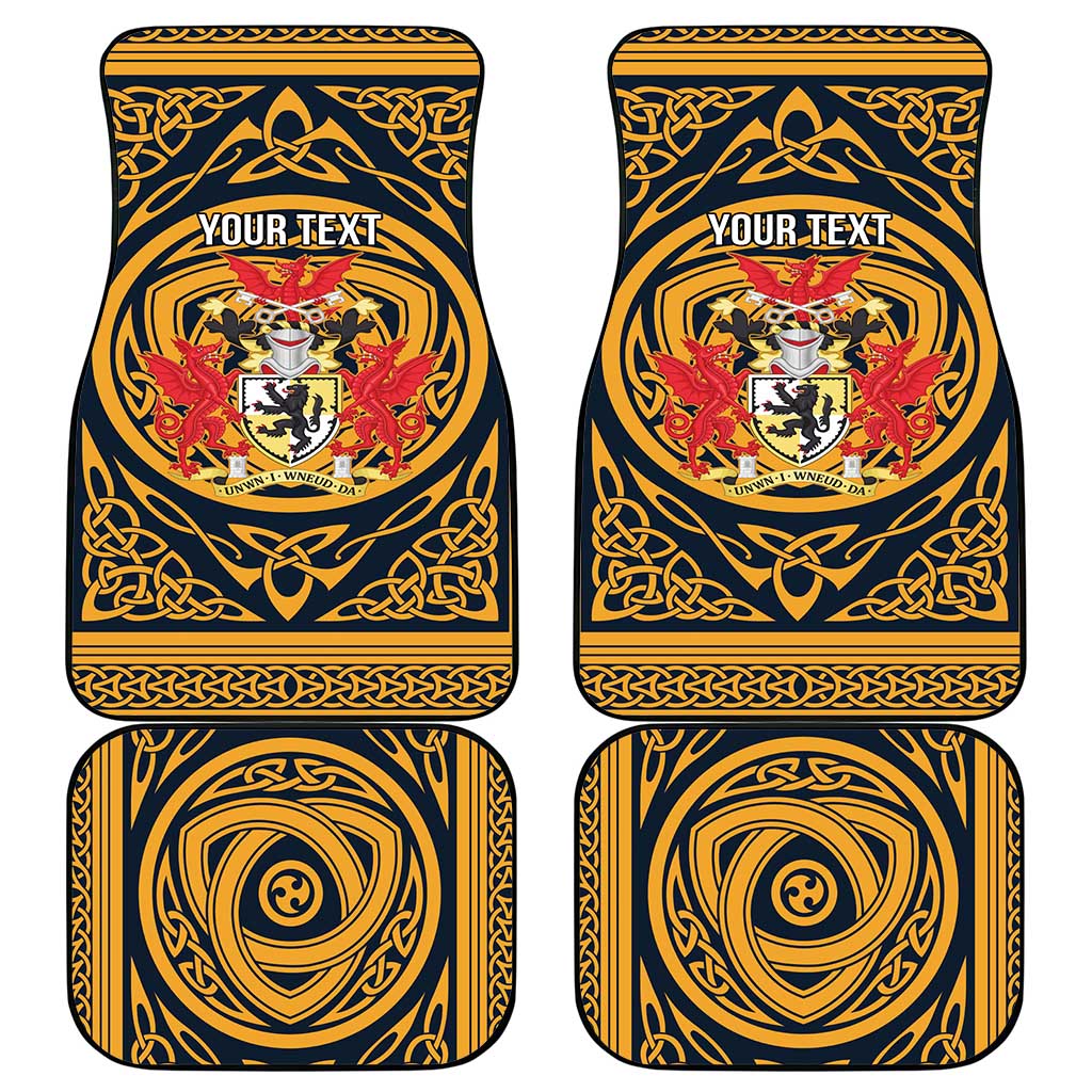 Personalized Denbighshire Wales Car Mats Coat Of Arms Celtic Style - Wonder Print Shop