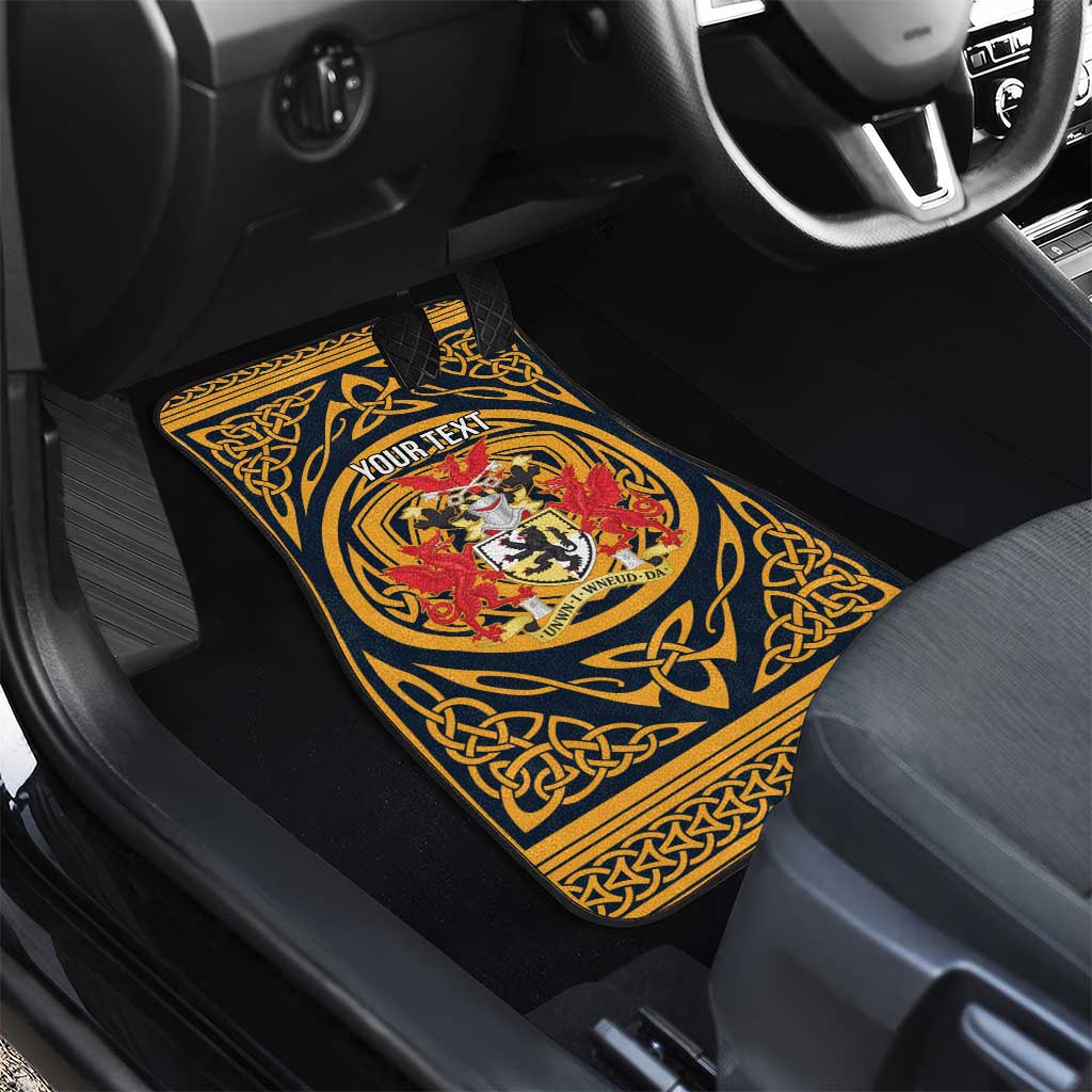 Personalized Denbighshire Wales Car Mats Coat Of Arms Celtic Style - Wonder Print Shop