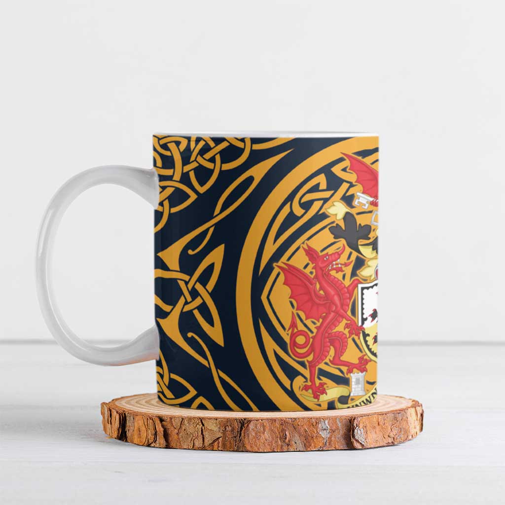 Personalized Denbighshire Wales Ceramic Mug Coat Of Arms Celtic Style - Wonder Print Shop