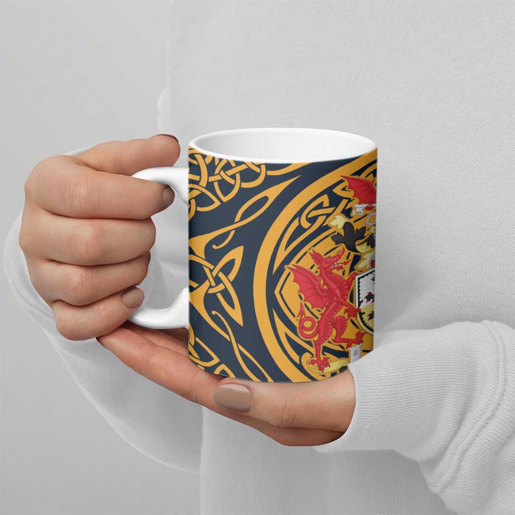 Personalized Denbighshire Wales Ceramic Mug Coat Of Arms Celtic Style - Wonder Print Shop