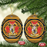 Personalized Denbighshire Wales Ceramic Ornament Coat Of Arms Celtic Style - Wonder Print Shop