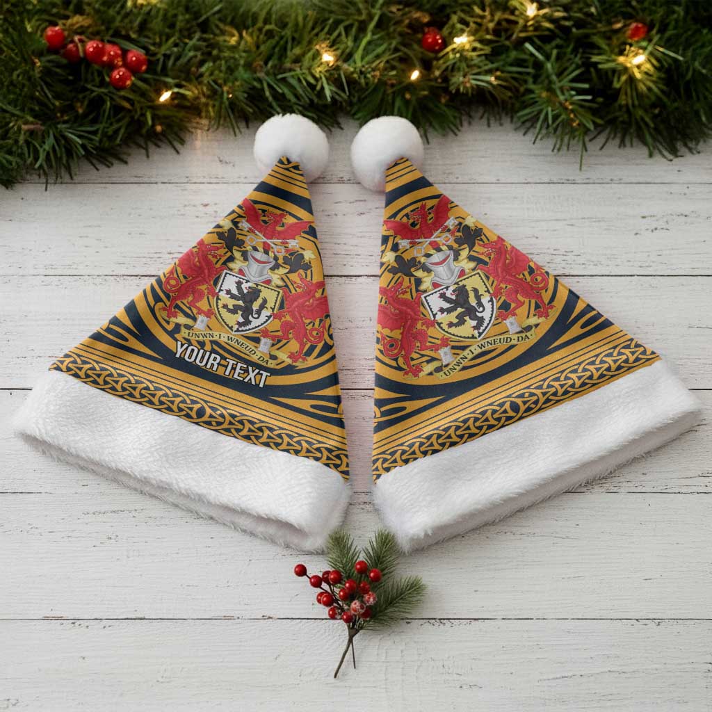 Personalized Denbighshire Wales Christmas Santa Hat Coat Of Arms Celtic Style - Wonder Print Shop