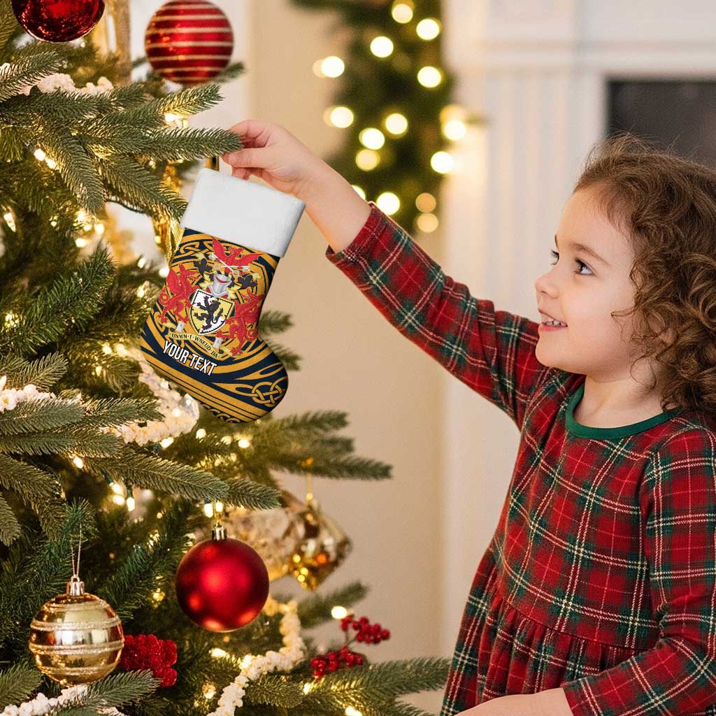 Personalized Denbighshire Wales Christmas Stocking Coat Of Arms Celtic Style - Wonder Print Shop