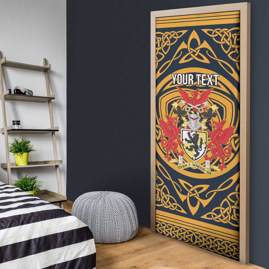 Personalized Denbighshire Wales Door Cover Coat Of Arms Celtic Style - Wonder Print Shop